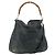 Borsa a Spalla in Pelle Gucci Bamboo 2way Nera Oro Auth 177243 Nero D'oro