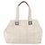 CHANEL Borsa a Mano Choco Bar Pelle Bianca Argento CC Auth 178206 Bianco - vista 13