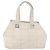 CHANEL Borsa a Mano Choco Bar Pelle Bianca Argento CC Auth 178206 Bianco - vista 2
