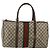Borsa GUCCI GG Supreme Web Sherry Line PVC Beige Rosso Auth 177775 - vista 2