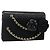 CHANEL Clutch Choco Bar Camelia in Pelle di Agnello Nero Oro CC Auth 177325A D'oro