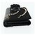 CHANEL Clutch Choco Bar Camelia in Pelle di Agnello Nero Oro CC Auth 177325A D'oro - vista 4