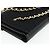 CHANEL Clutch Choco Bar Camelia in Pelle di Agnello Nero Oro CC Auth 177325A D'oro - vista 9