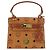 MCM Vicetos Logogram Borsa a Mano PVC Pelle Marrone Oro Auth 177665A D'oro - vista 2