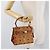 MCM Vicetos Logogram Borsa a Mano PVC Pelle Marrone Oro Auth 177665A D'oro - vista 26