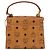 MCM Vicetos Logogram Borsa a Mano PVC Pelle Marrone Oro Auth 177665A D'oro - vista 3
