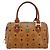 MCM Vicetos Logogram Borsa a Mano in Pelle PVC Marrone Oro Auth BA12357A D'oro - vista 2