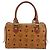 MCM Vicetos Logogram Borsa a Mano in Pelle PVC Marrone Oro Auth BA12357A D'oro - vista 3