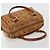 MCM Vicetos Logogram Borsa a Mano in Pelle PVC Marrone Oro Auth BA12357A D'oro - vista 6