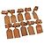 LOUIS VUITTON Powanie Namensschild Leder 10er Set Beige LV Auth 167218