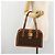 Céline Borsa a mano in tela Macadam CELINE in pelle PVC marrone oro Auth 178576A D'oro - vista 23