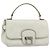 Borsa a mano Gancini in pelle bianca e argento di Salvatore Ferragamo Auth 177310A Bianco