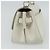 Borsa a mano Gancini in pelle bianca e argento di Salvatore Ferragamo Auth 177310A Bianco - vista 5