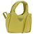 PRADA Bolso de Mano de Cuero 2 en 1 Amarillo Plata Auth 177165SAM
