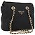 Borsa a Spalla con Catena PRADA in Nylon Nero e Oro Auth bs34842 D'oro