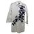 Camisa Dsquared2 de algodón blanco con bordados florales de lentejuelas negras