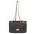 Chanel Vintage Mini Chain Shoulder Bag 2.55 in pelle di vitello matelassé Nero