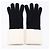 CHANEL Coco Mark Kaschmirstrickhandschuhe Schwarz Weiß - Ansicht 6