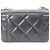Borsa a tracolla Chanel in agnello nero - vista 3