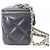 Borsa a tracolla Chanel in agnello nero - vista 4