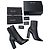 Stivaletti in pelle Saint Laurent con borchie Nero