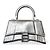 Balenciaga Borsa Hourglass Top Handle Argento Metallico