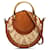 Chloé Pixie Satchel aus braunem Wildleder und Raphia, klein Schweden