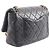 Chanel Black CC gestepptes Lammleder mit Kontrastnähten Single Flap Schwarz - Ansicht 2