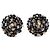 Orecchini a clip rotondi Chanel neri con perline Nero