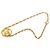 Collana con pendente rotondo Chanel Gold CC placcato oro D'oro