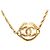 Collana con pendente rotondo Chanel Gold CC placcato oro D'oro - vista 3