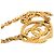 Collana con pendente rotondo Chanel Gold CC placcato oro D'oro - vista 7