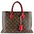 Borsa Tote Louis Vuitton Monogram Flower Marrone Rosso Monogramma