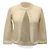 Chanel Strickjacke aus cremefarbener Wolle mit Paillettenbesatz Weiß Roh