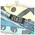 Hermès Hermes BALADE EN BERLINE Twilly Sciarpa Foulard Blu Giallo - vista 3