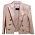 Balmain Blazer entallado de algodón y seda rosa claro