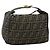 Bolso de Mano FENDI Zucca Canvas Negro Marrón Auth bs34606 Castaño