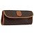 Céline Pochette CELINE Macadam Canvas PVC Cuero Marrón Oro Auth 177871A Castaño Dorado