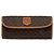 Céline Pochette CELINE Macadam Canvas PVC Cuero Marrón Oro Auth 177871A Castaño Dorado - vista 13