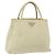 PRADA Handtasche Nylon Beige Silber Auth bs34795