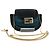 FENDI Picobucket Funda para AirPods Bolso de Cuello en Satén Negro Oro Auth 178091M Dorado