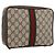 Clutch GUCCI GG Supreme Web Sherry Line PVC Beige Red Green Auth ka3285 Rosso Verde