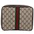 Clutch GUCCI GG Supreme Web Sherry Line PVC Beige Red Green Auth ka3285 Rosso Verde - vista 2