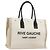 SAINT LAURENT Cabas Rive Gauche Bag Canvas Beige Silver 123435 Auth BA12394A