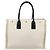 SAINT LAURENT Cabas Rive Gauche Bag Canvas Beige Silver 123435 Auth BA12394A - vista 2