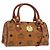 Borsa Mini Boston MCM Logogram Vicetos in PVC 2way Marrone Oro Auth 178481 D'oro