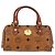 Borsa Mini Boston MCM Logogram Vicetos in PVC 2way Marrone Oro Auth 178481 D'oro - vista 2