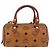 Borsa Mini Boston MCM Logogram Vicetos in PVC 2way Marrone Oro Auth 178481 D'oro - vista 3