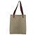 Borsa Tote GUCCI GG Supreme Web Sherry Line PVC Beige Oro 39 02 003 Auth ka4157 - vista 3
