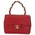 Borsa CHANEL Mini Matelasse 17 in pelle di agnello rossa e oro CC Auth 156630 Rosso D'oro - vista 2